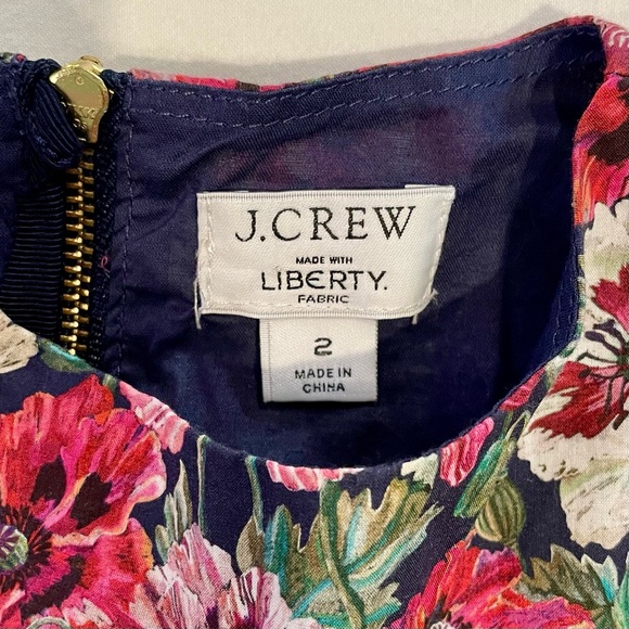 J Crew Liberty Ruffle Shoulder Dress Girls 2 2T Amelie Poppy Floral Crewcuts - Picture 3 of 7